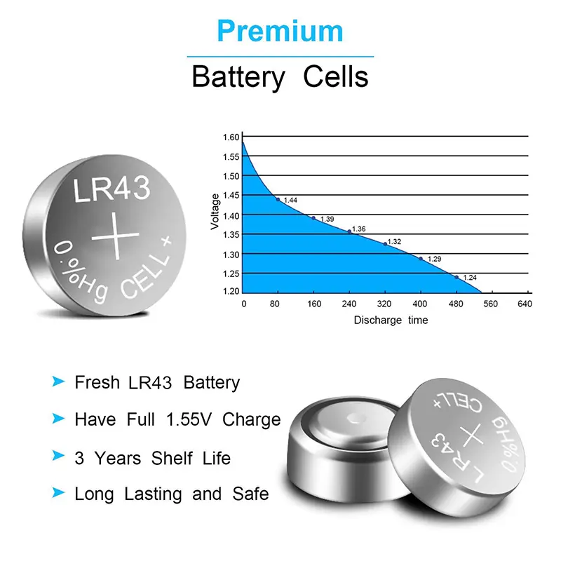 Short Lead Time for Button Battery 1.5v Ag2 - LR43 AG12 386 301 1.5V Factory Price 0% Hg Alkaline Watch Battery for Thermometer – Johnson